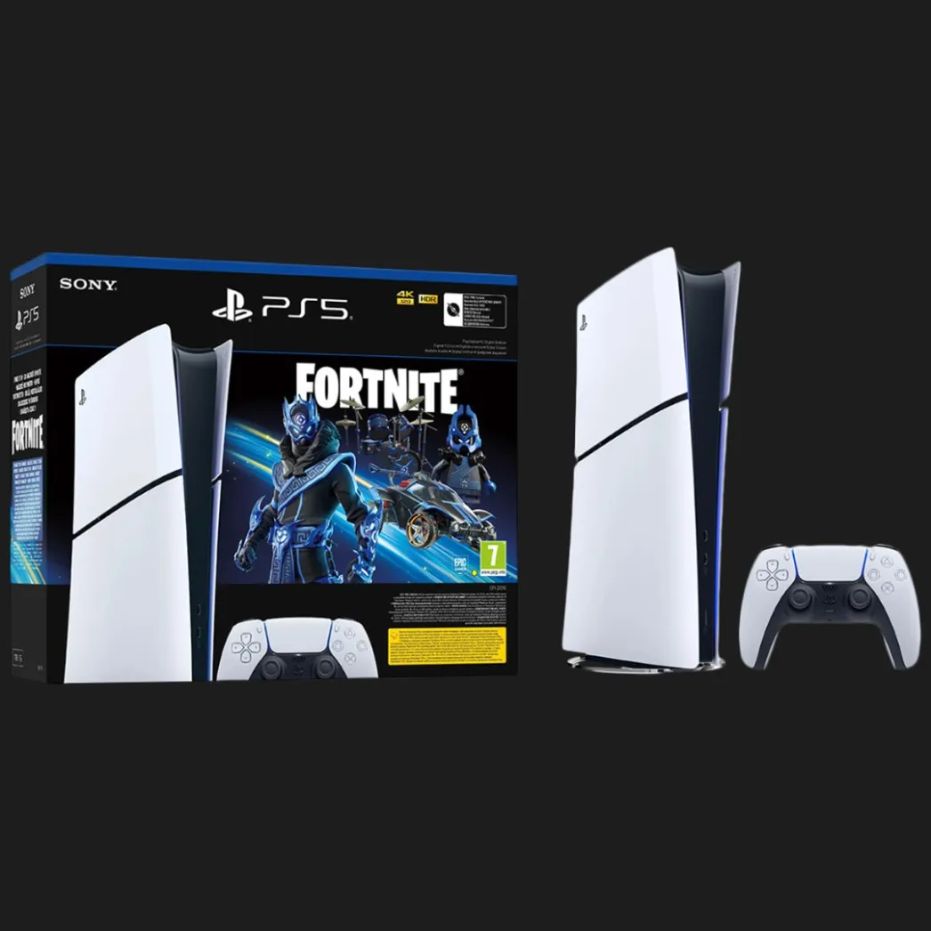 Sony PlayStation 5 Slim (Digital Edition) (Fortnite Cobalt Star Bundle)