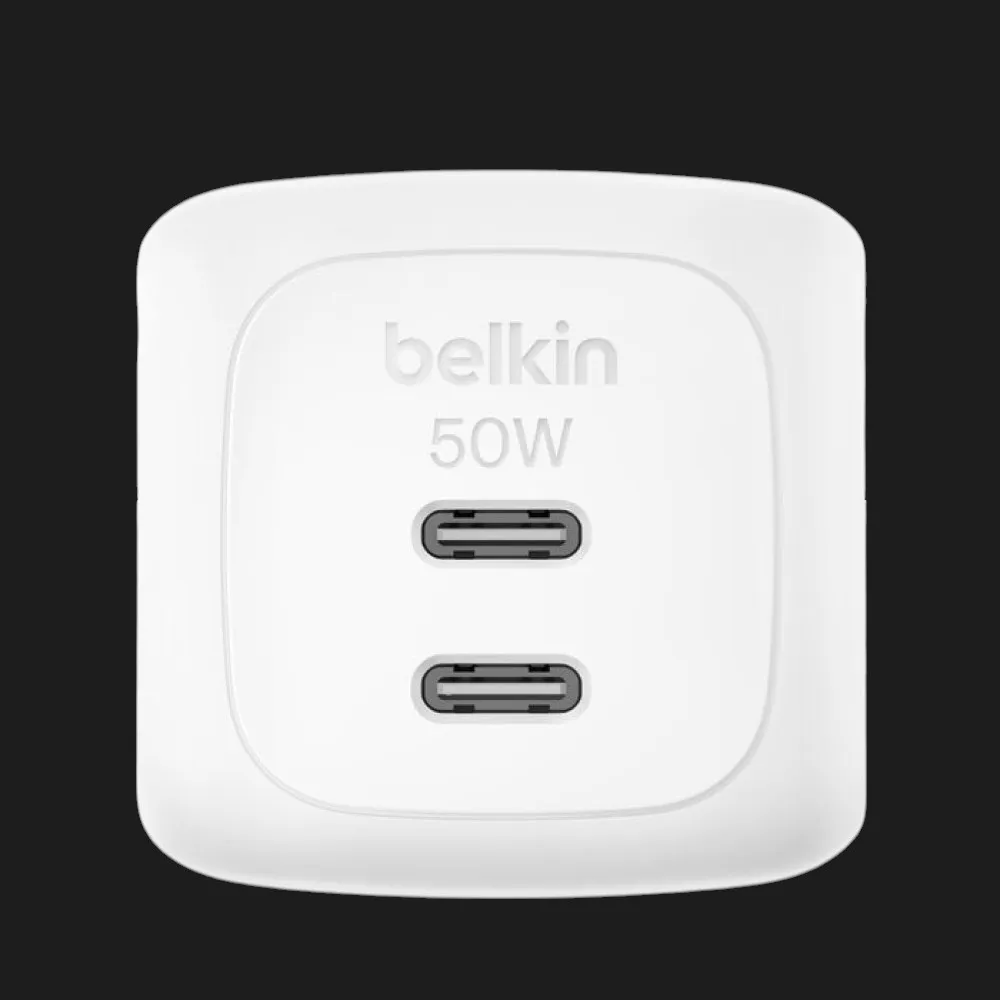 Блок питания Belkin Home Charger 50W 2хUSB-С GAN PD PPS