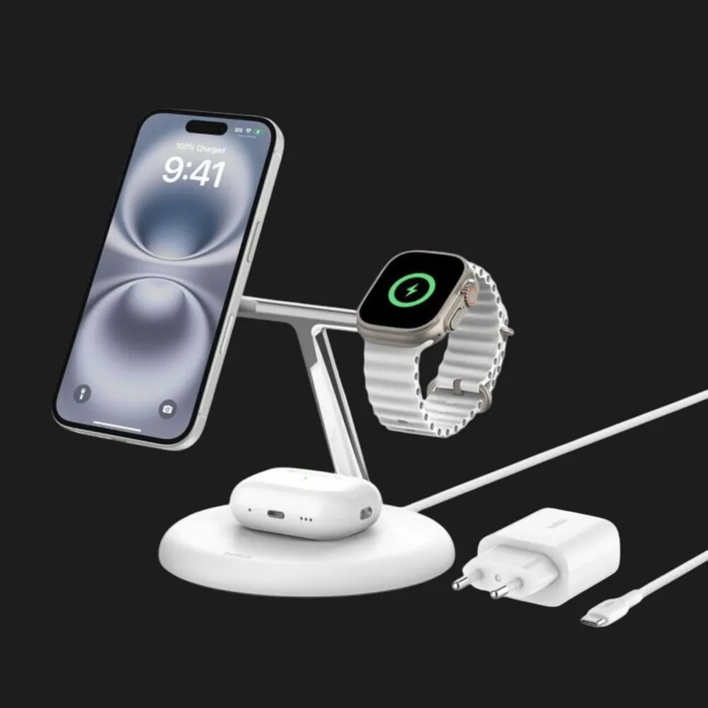 Беспроводная зарядка Belkin 3в1 Magnetic Qi2 15Вт