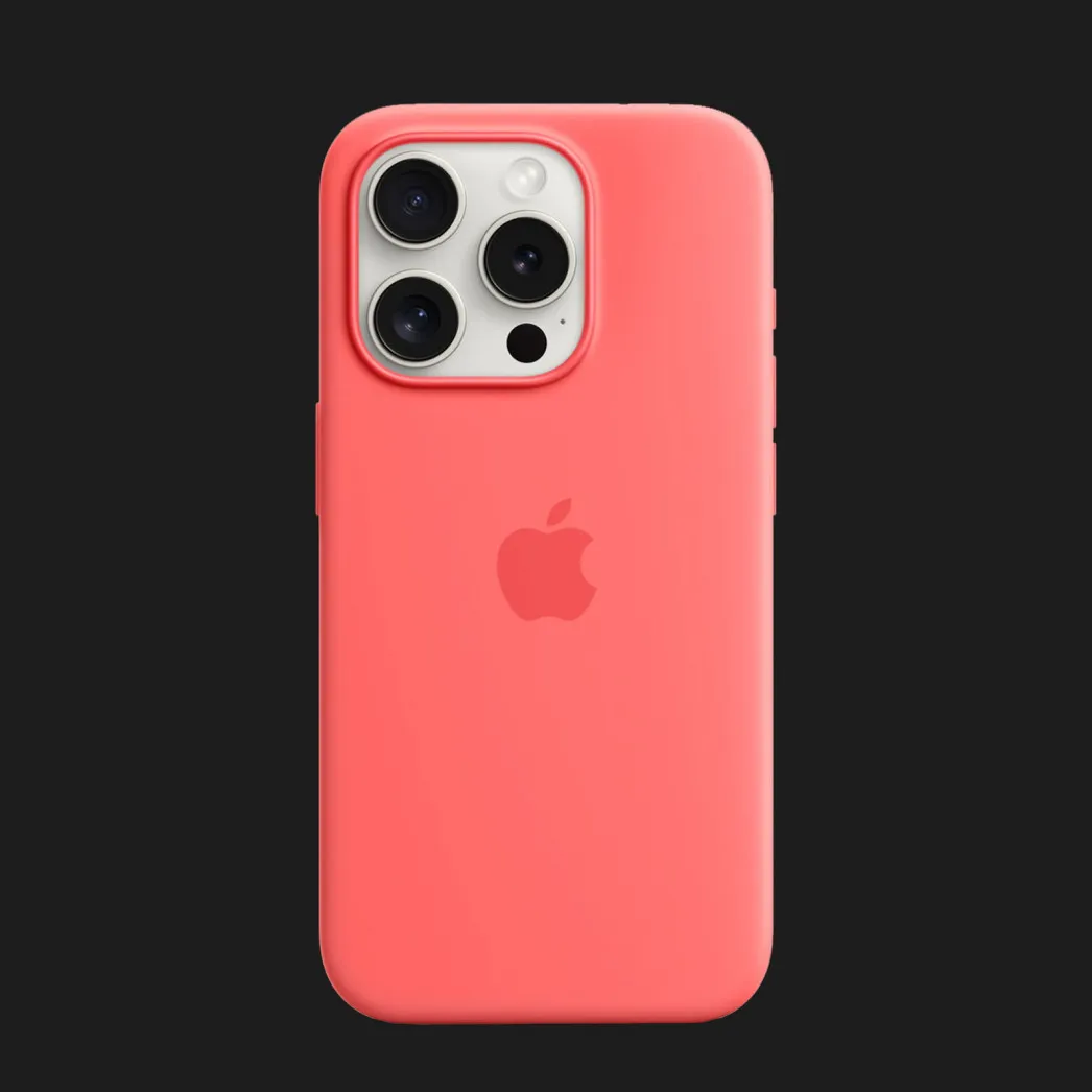 Оригинальный чехол Apple Silicone Case with MagSafe для iPhone 15 Pro (Guava)