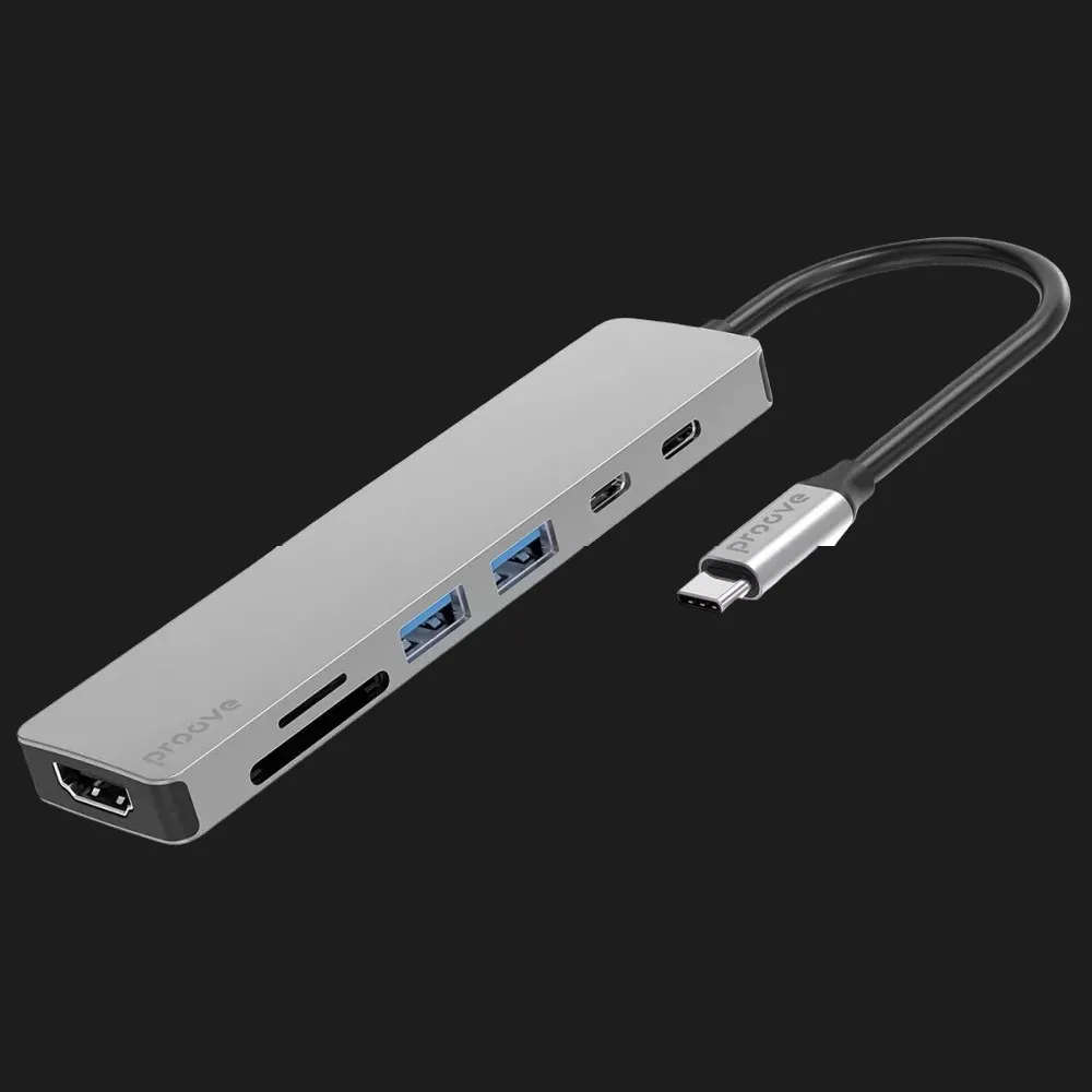 Адаптер Proove Iron Link 7 in 1 (2*Type-C + 2*USB3.0 + HDMI + SD/TF)