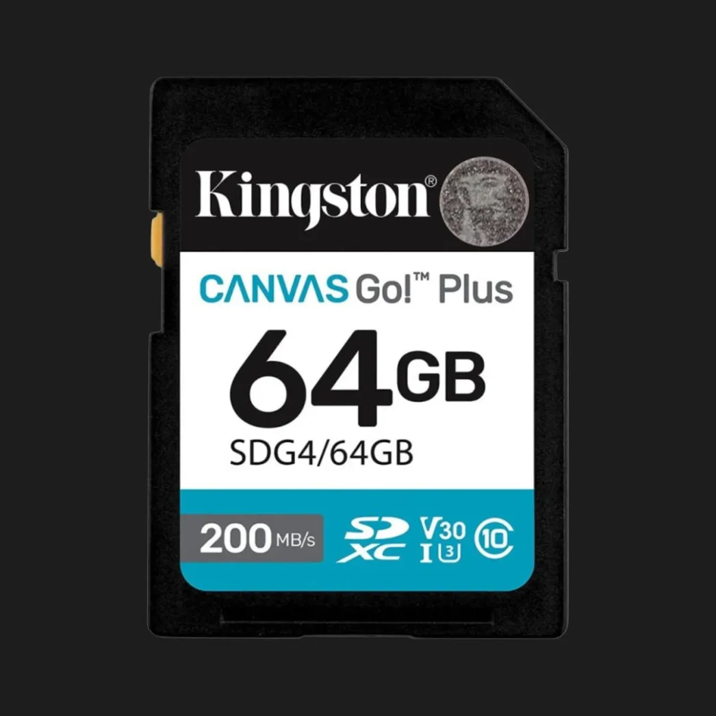 Карта памяти Kingston Canvas Go! Plus SDXC UHS-1 U3 V30(SDG4/64GB)