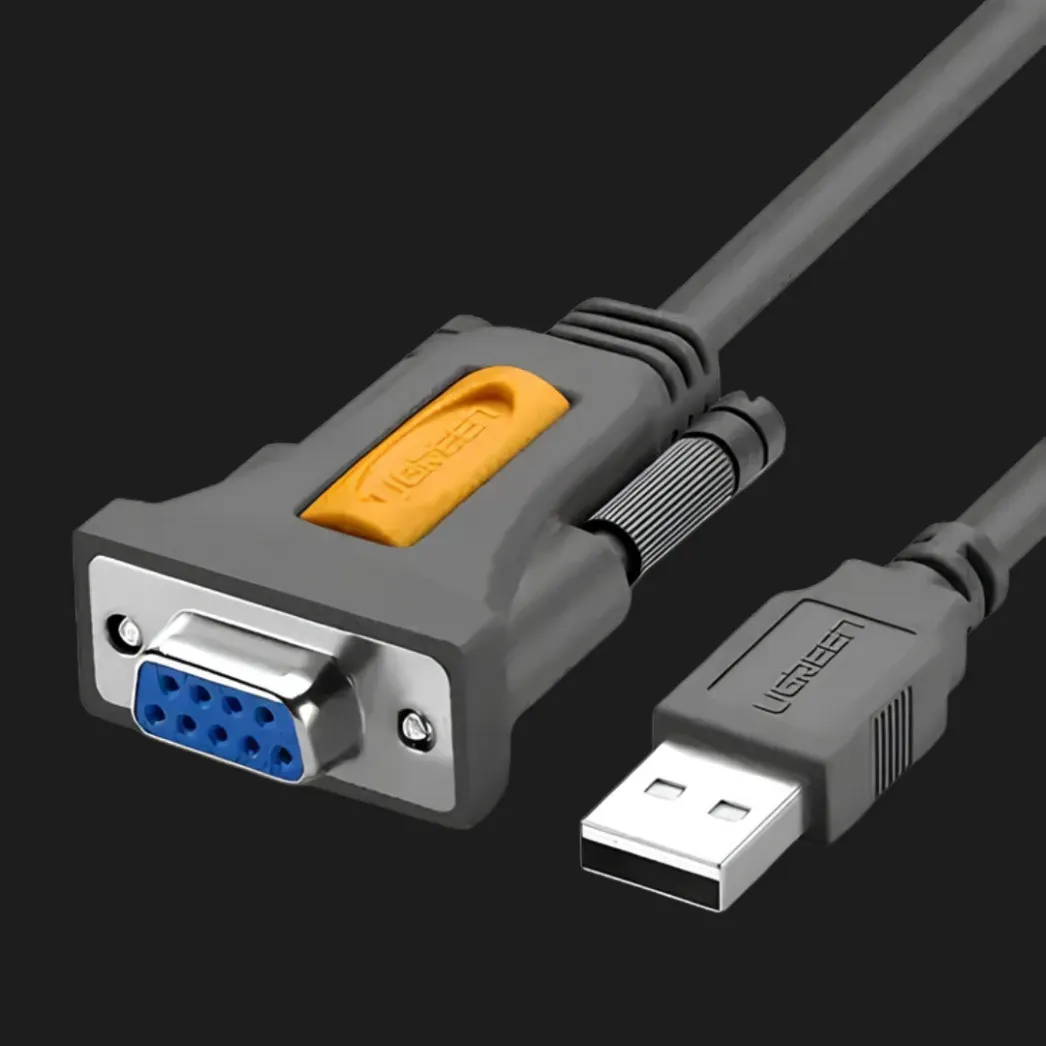 Кабель UGREEN CR104 USB to DB9 RS-232 Female Adapter Cable (Black) (2m)