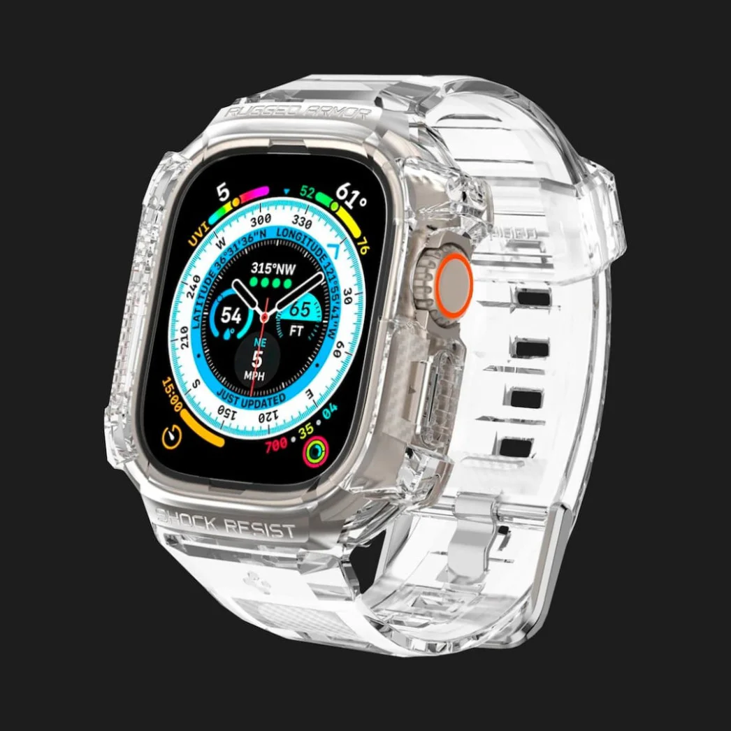 Чехол-ремешок Spigen Rugged Armor Pro для Apple Watch 49 mm (Crystal Clear)