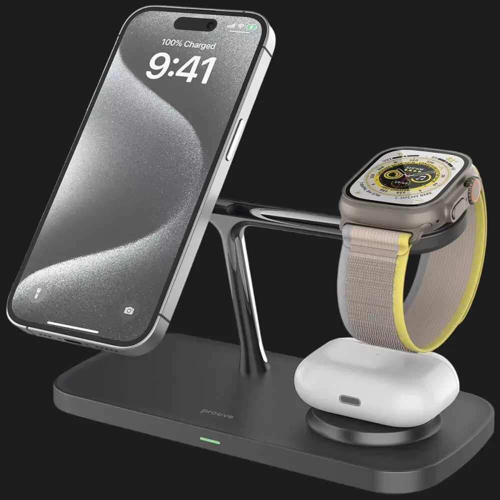 Беспроводная зарядка Proove Magnetic Field Pro 3 in 1 Qi2