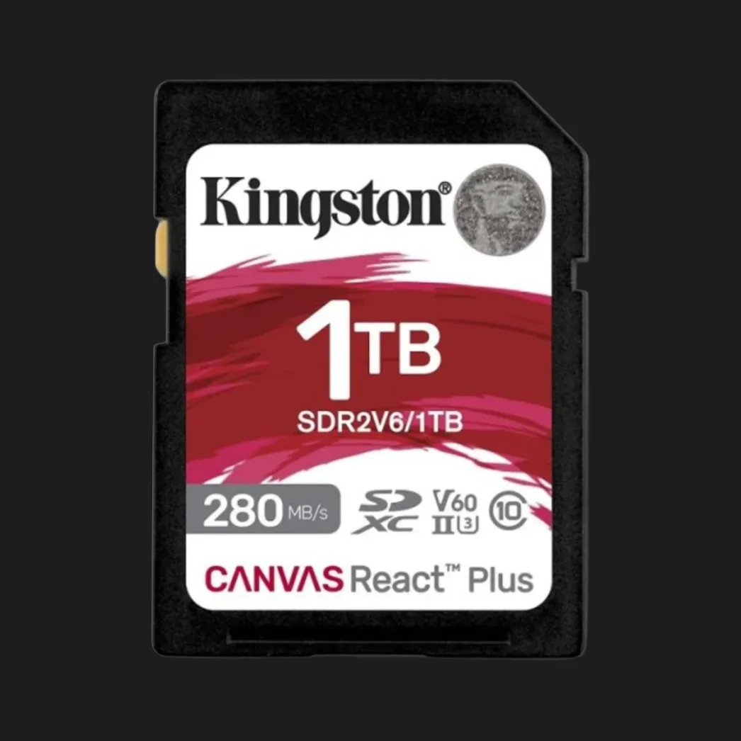 Карта памяти Kingston Canvas React Plus SDXC UHS-II U3 V60 (SDR2V6/1TB)