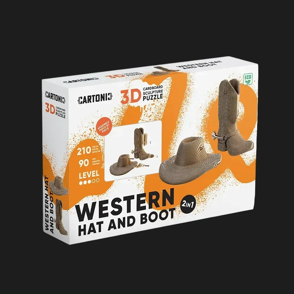 Картонный 3D пазл-конструктор Cartonic Western hat and boot (CARTWEST)