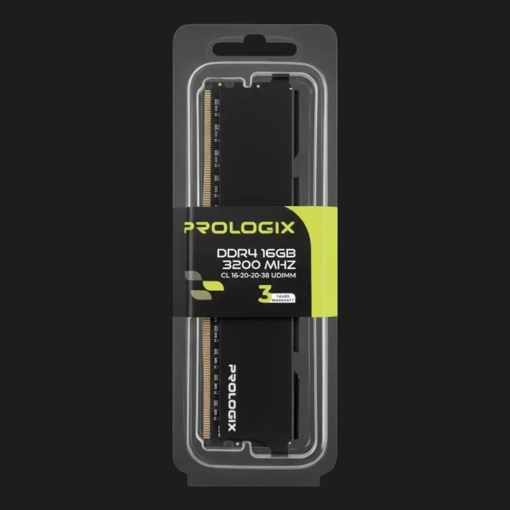 Оперативная память Prologix Black DDR4 1x16GB 3200MHz (PRO16GB3200B4)