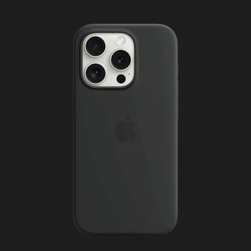 Оригинальный чехол Apple Silicone Case with MagSafe для iPhone 15 Pro, Black