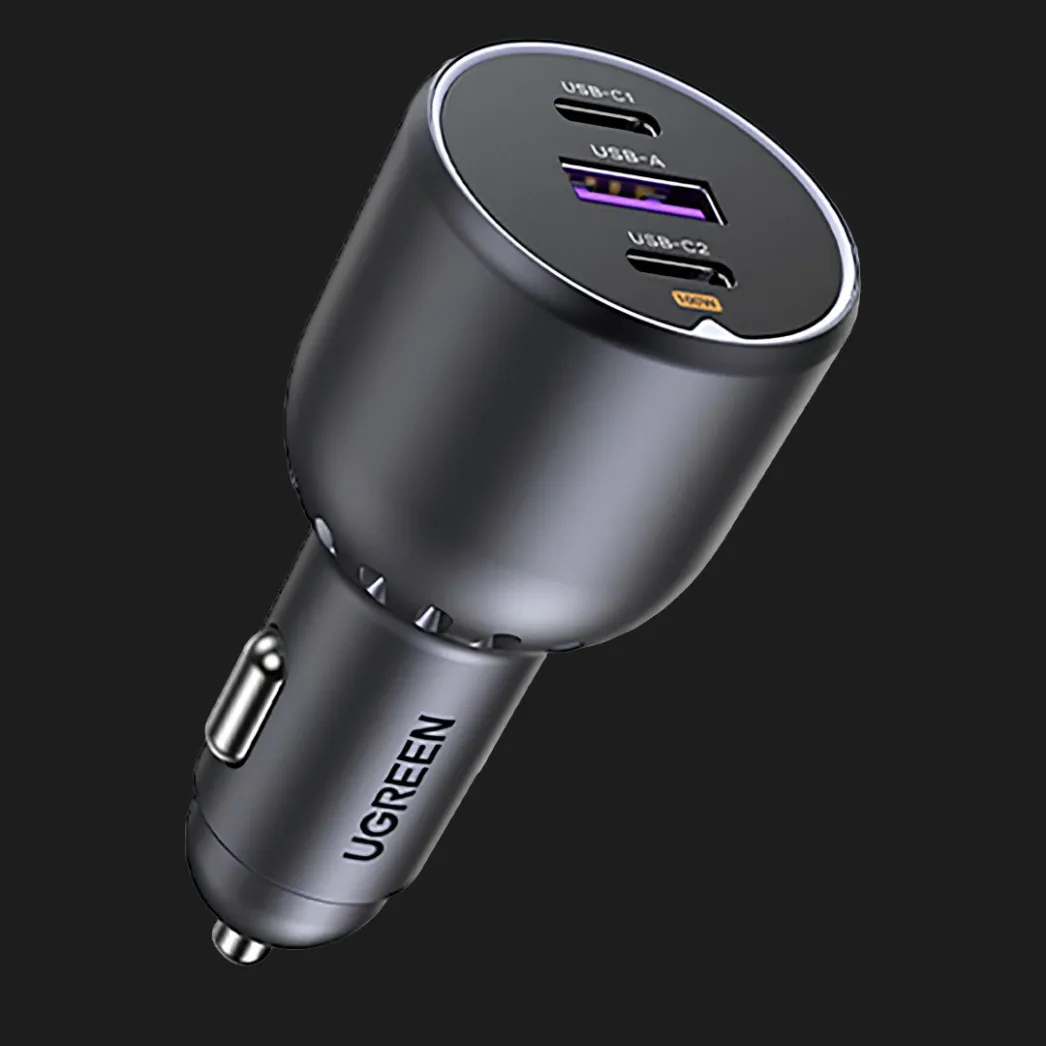 АЗУ UGREEN EC705 2xUSB-C PD + USB-A 130W Fast Car Charger