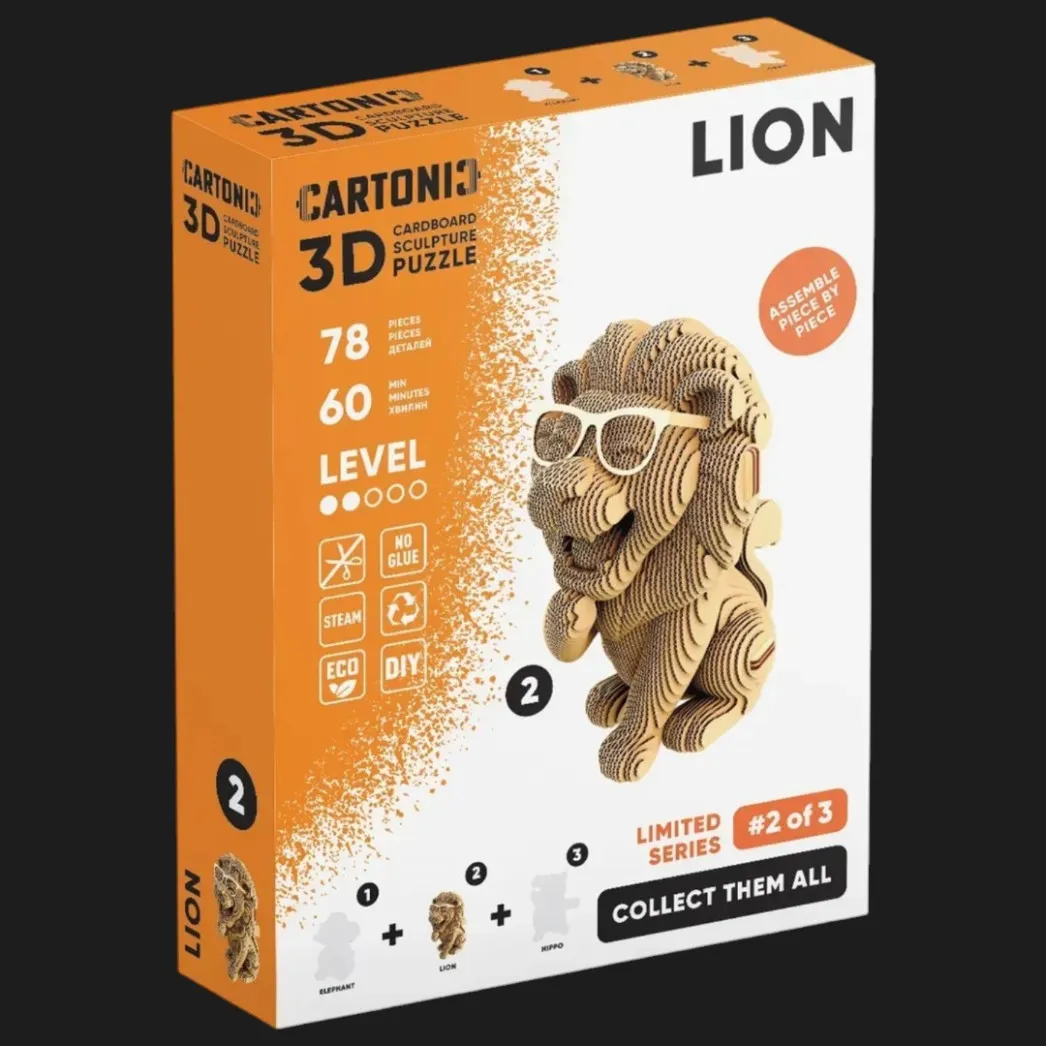 Картонний 3D пазл-конструктор Cartonic Лев (Collectible Lion) (CCARTLION)