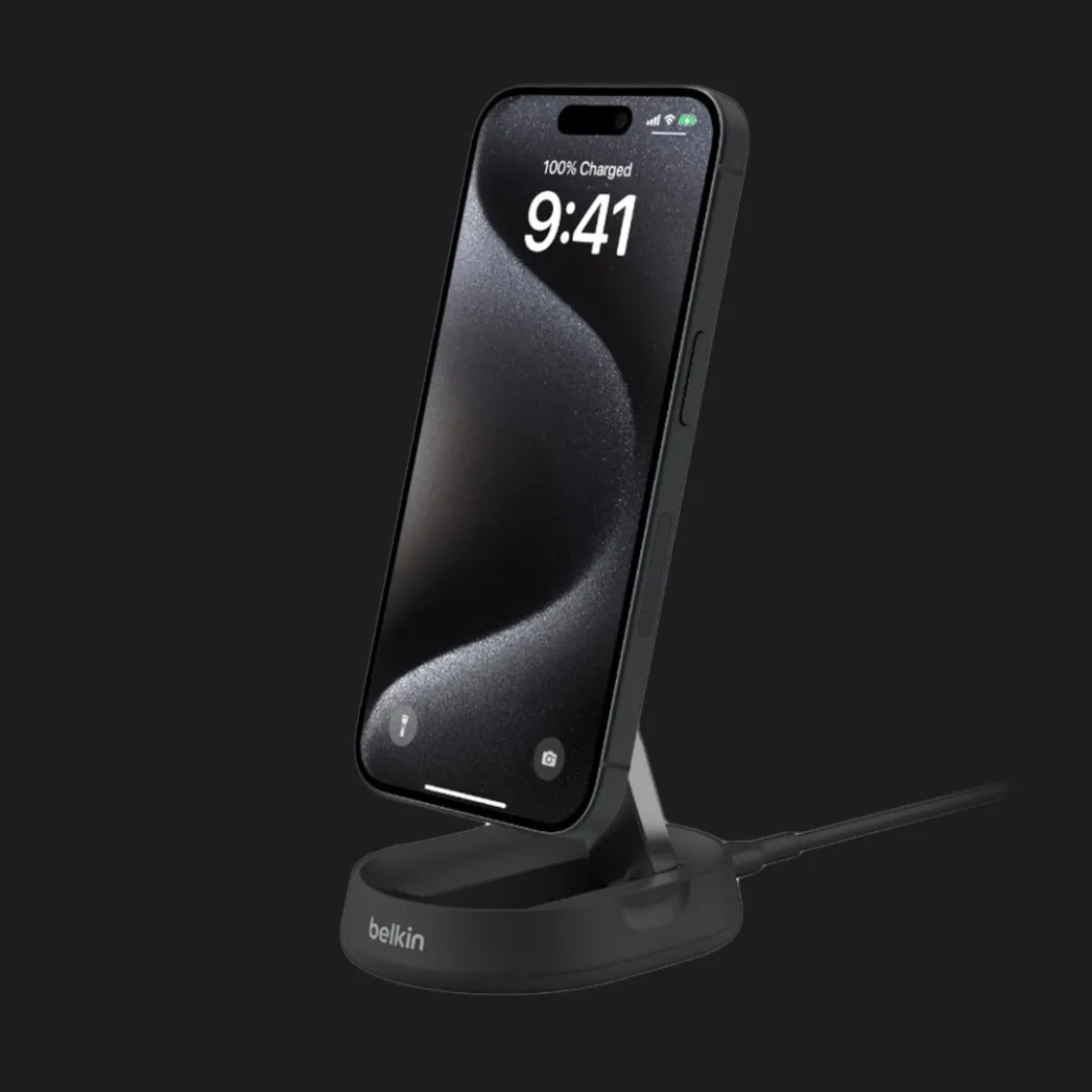 Беспроводная зарядка Belkin 15 Вт Magnetic Stand Qi2, Black