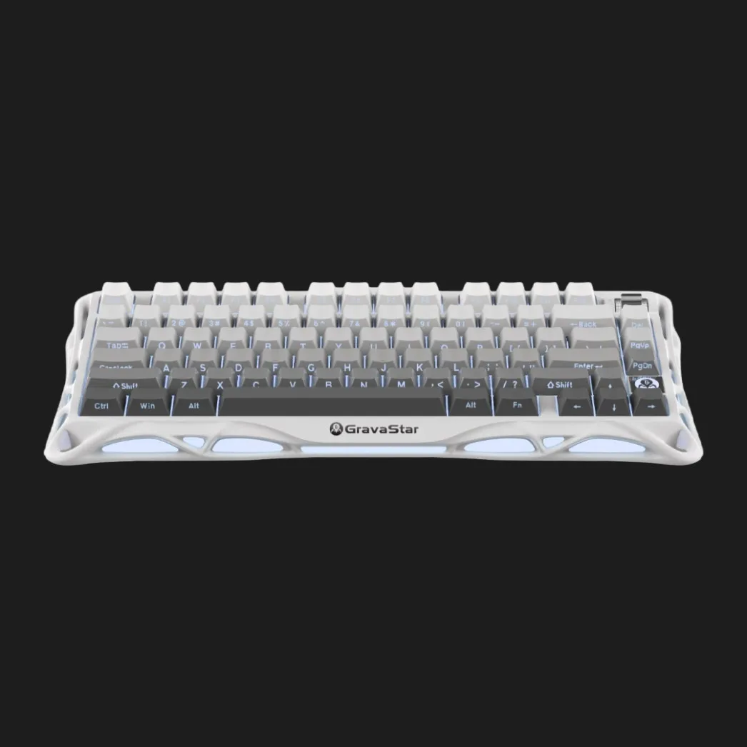 Клавиатура механическая GravaStar Mercury K1 80keys GravaStar x Kailh Cheery Pink BT/WL/USB (White) (GSK1_GWHT)