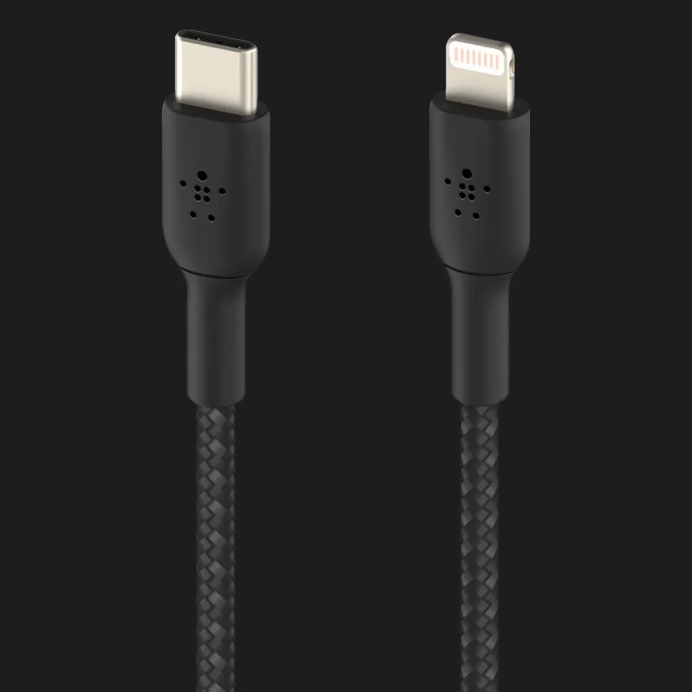 Кабель Belkin Braided USB-С to Lightning 1m, Black