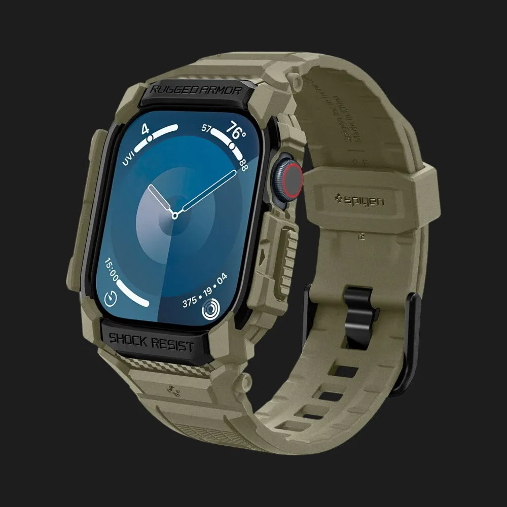 Чехол-ремешок Spigen Rugged Armor Pro для Apple Watch 46mm 2024 (Vintage Khaki)