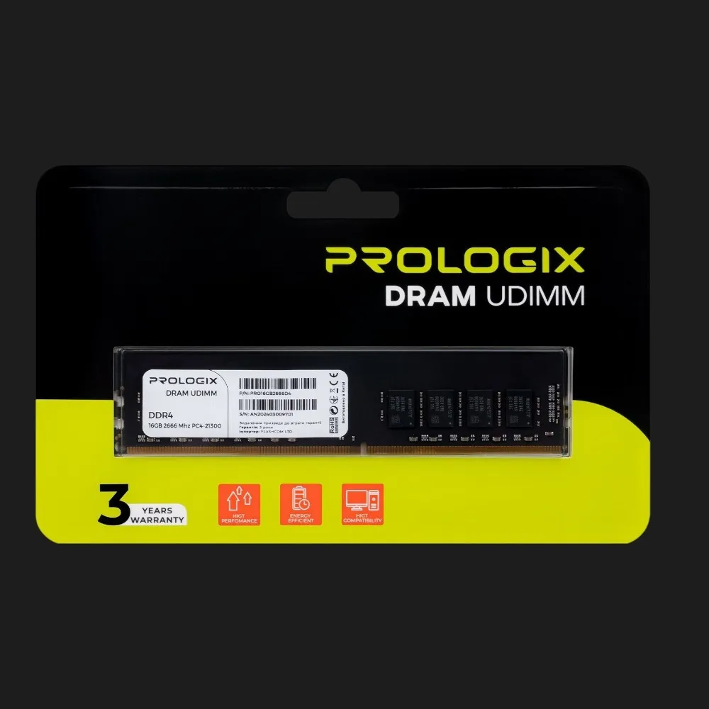 Оперативная память Prologix DDR4 1x16GB 2666MHz (PRO16GB2666D4)