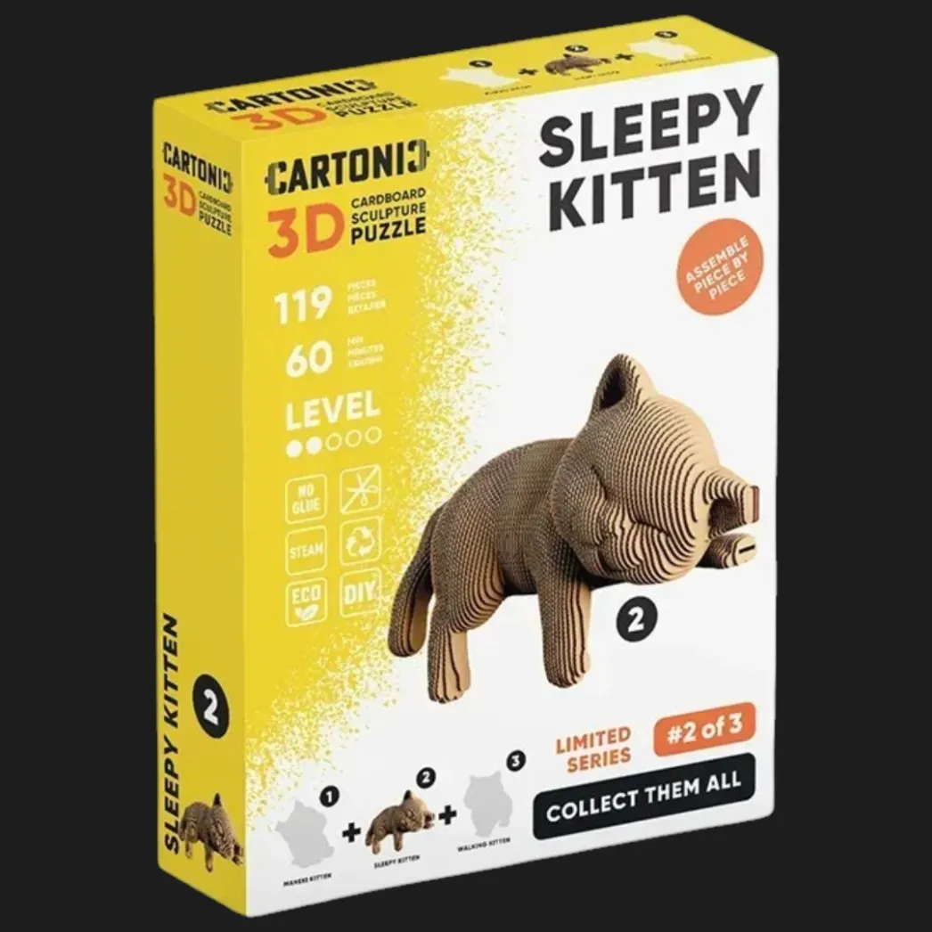 Картонный 3D пазл-конструктор Cartonic Sleepy kitten (CARTMNSLEEP)