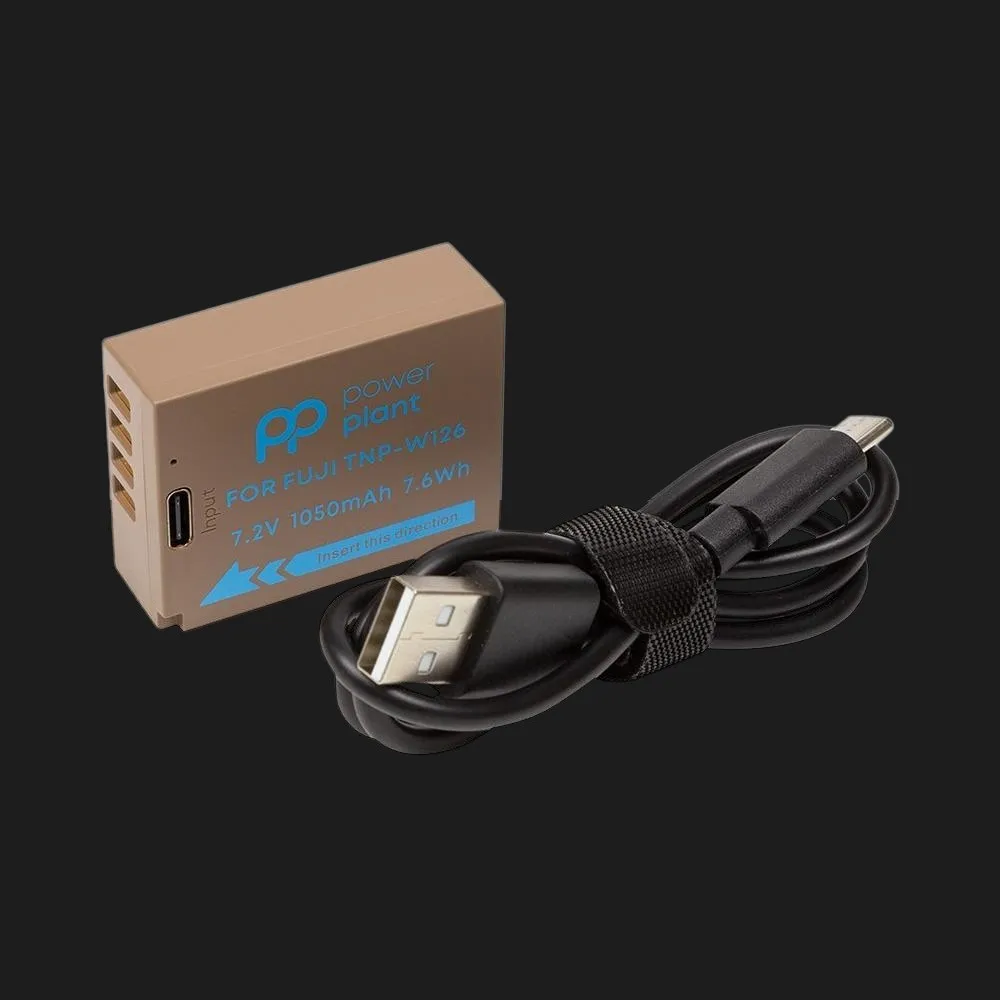Аккумулятор PowerPlant для Fujifilm TNP-W126 1050mAh p кабелем Type-C