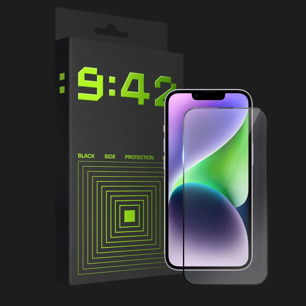 Защитное стекло 9:42 BlackSide для iPhone 17e/16e/14/13 Pro/13