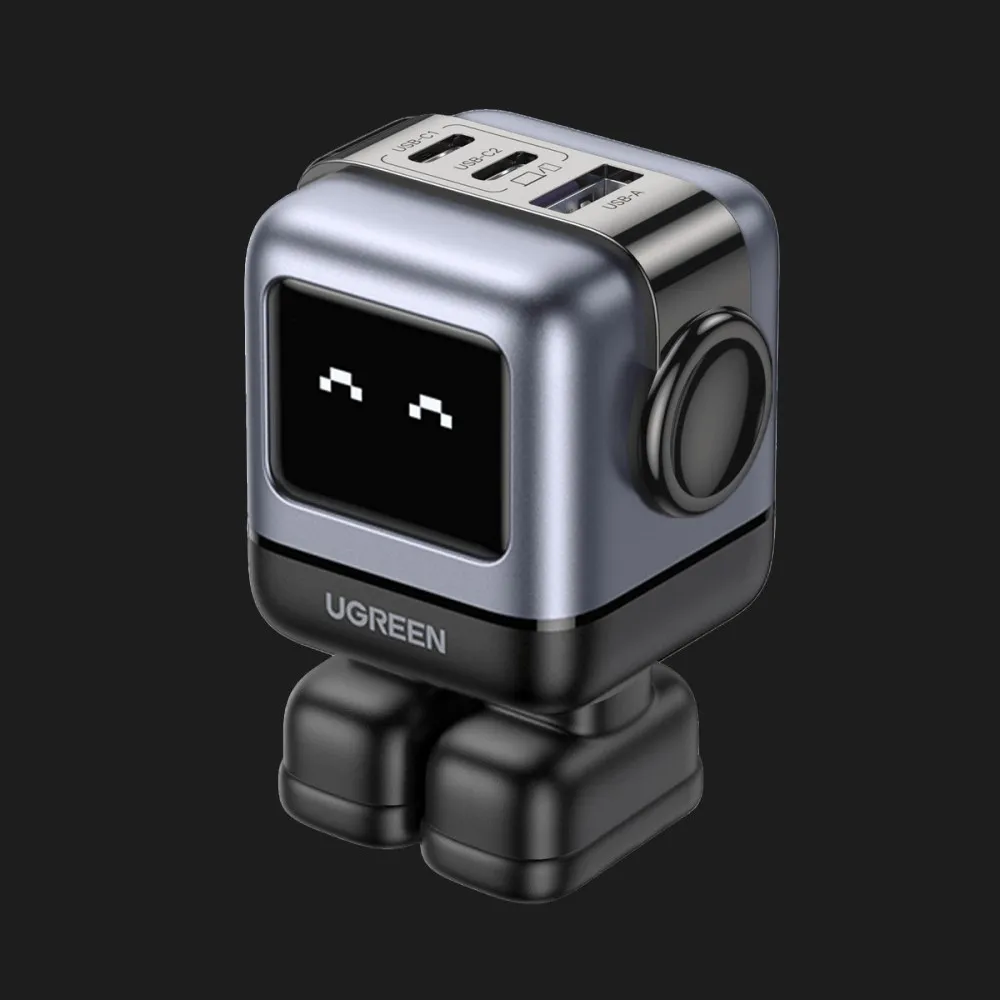 Блок питания UGREEN CD361 65W Nexode Robot GaN Tech USB + 2 x USB Type-C, Gray