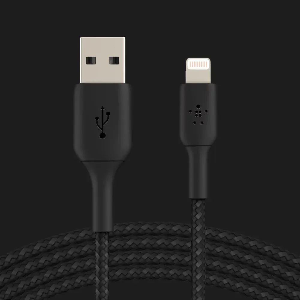 Кабель Belkin Braided Lightning Cable 1m, Black