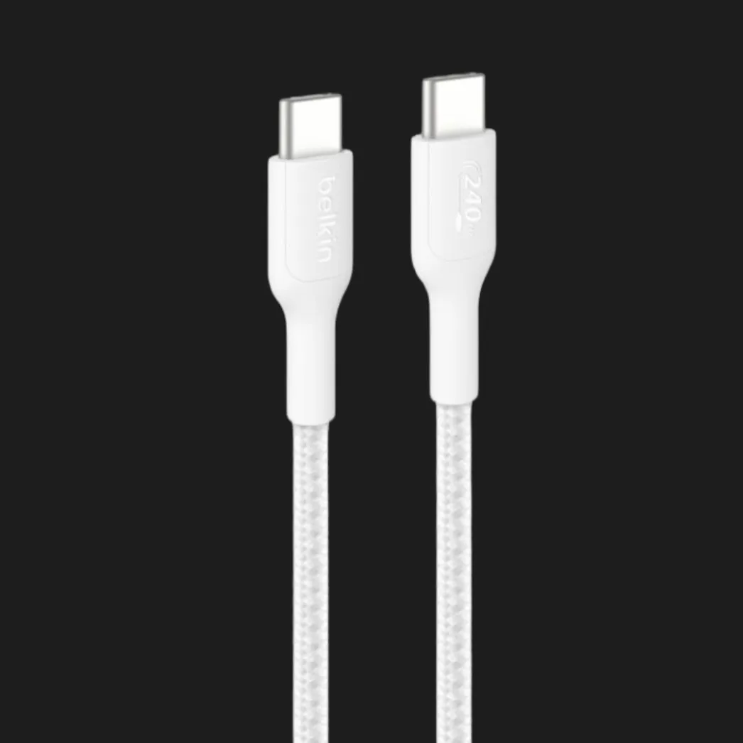 Кабель Belkin Braided USB-C 240W 1m, NEW, White