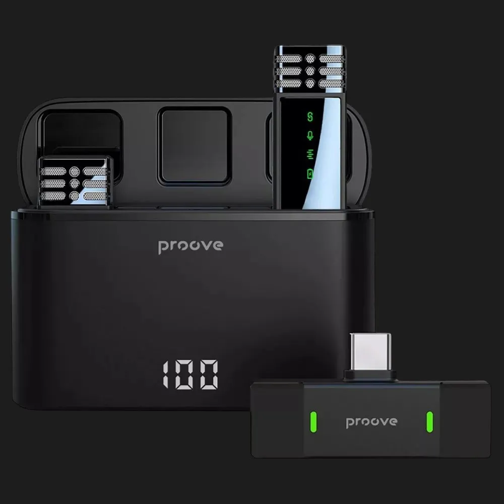Беспроводной петличный микрофон Proove Record Type-C + Lightning