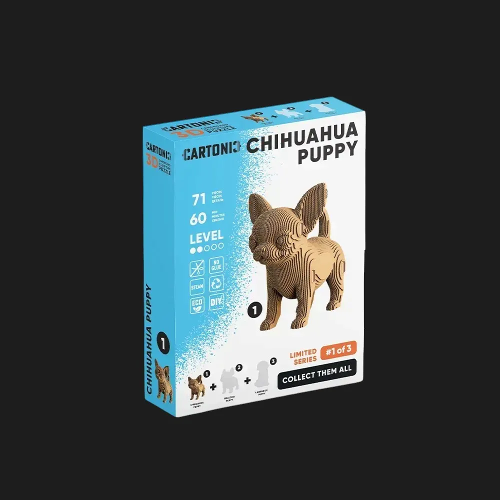 Картонный 3D пазл-конструктор Cartonic Chihuahua puppy (CARTMNCHIHU)