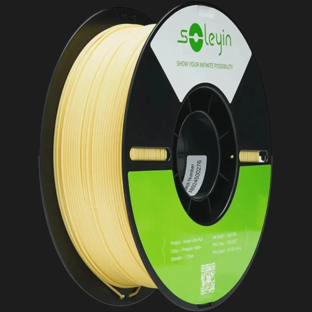 Пластик (Filament) Soleyin ULTRA PLA 1кг 1.75мм Ананасово-желтый