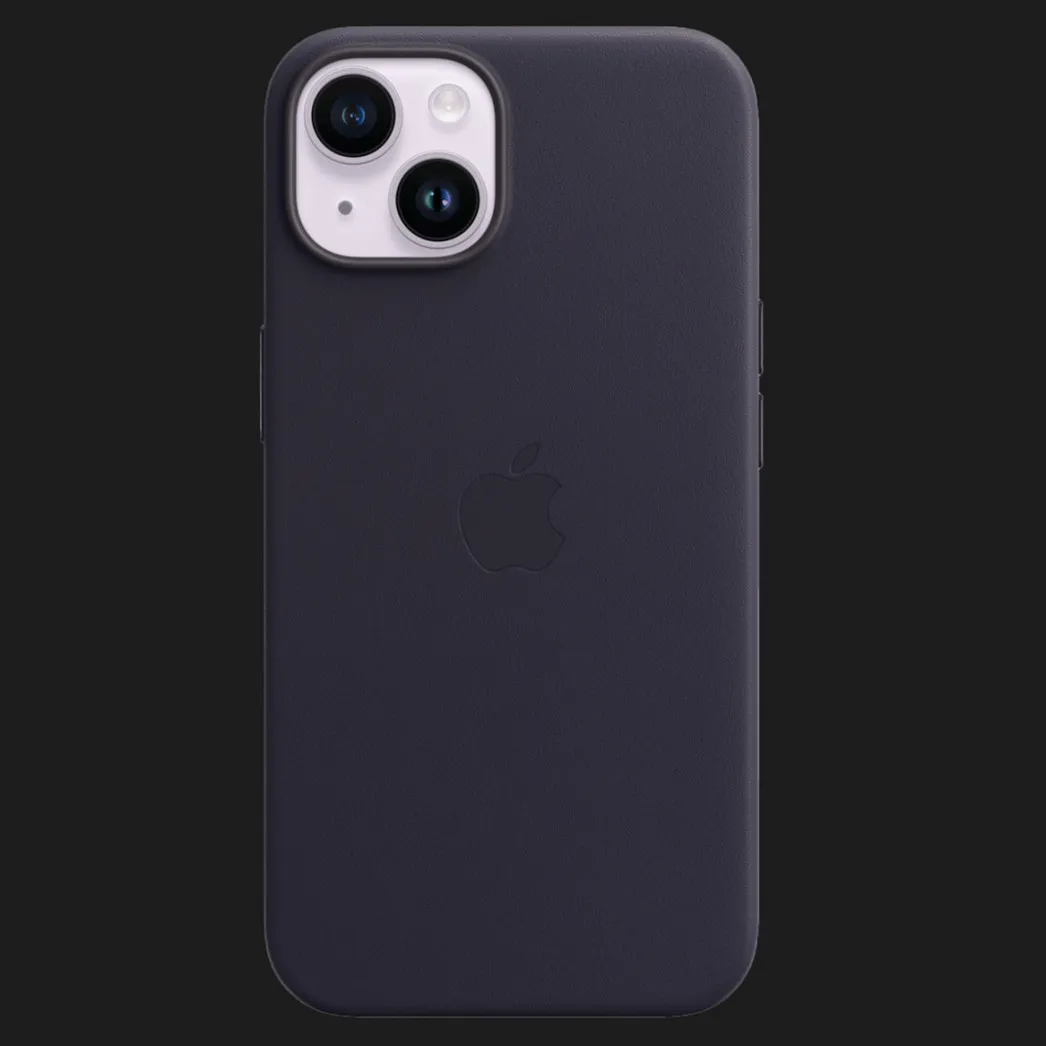 Оригинальный чехол Apple Leather Case with MagSafe для iPhone 14 Plus (Ink)