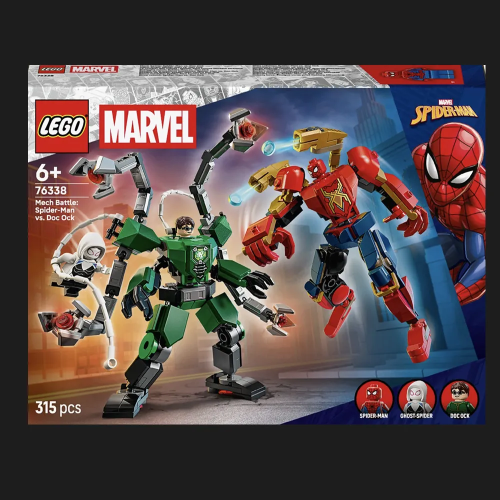 Конструктор LEGO Marvel Битва роботов: Человек-паук и Доктор Осьминог