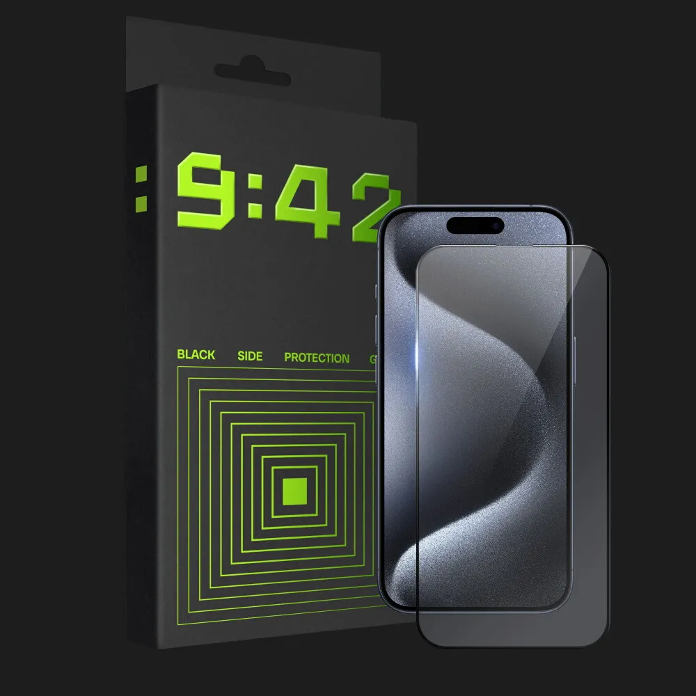 Защитное стекло 9:42 BlackSide для iPhone 15 Pro