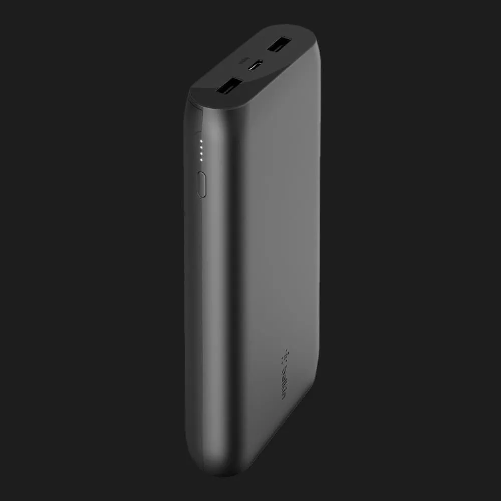 Портативный аккумулятор Power Bank Belkin 20000mAh, 15W, Dual USB-A, USB-C, Black