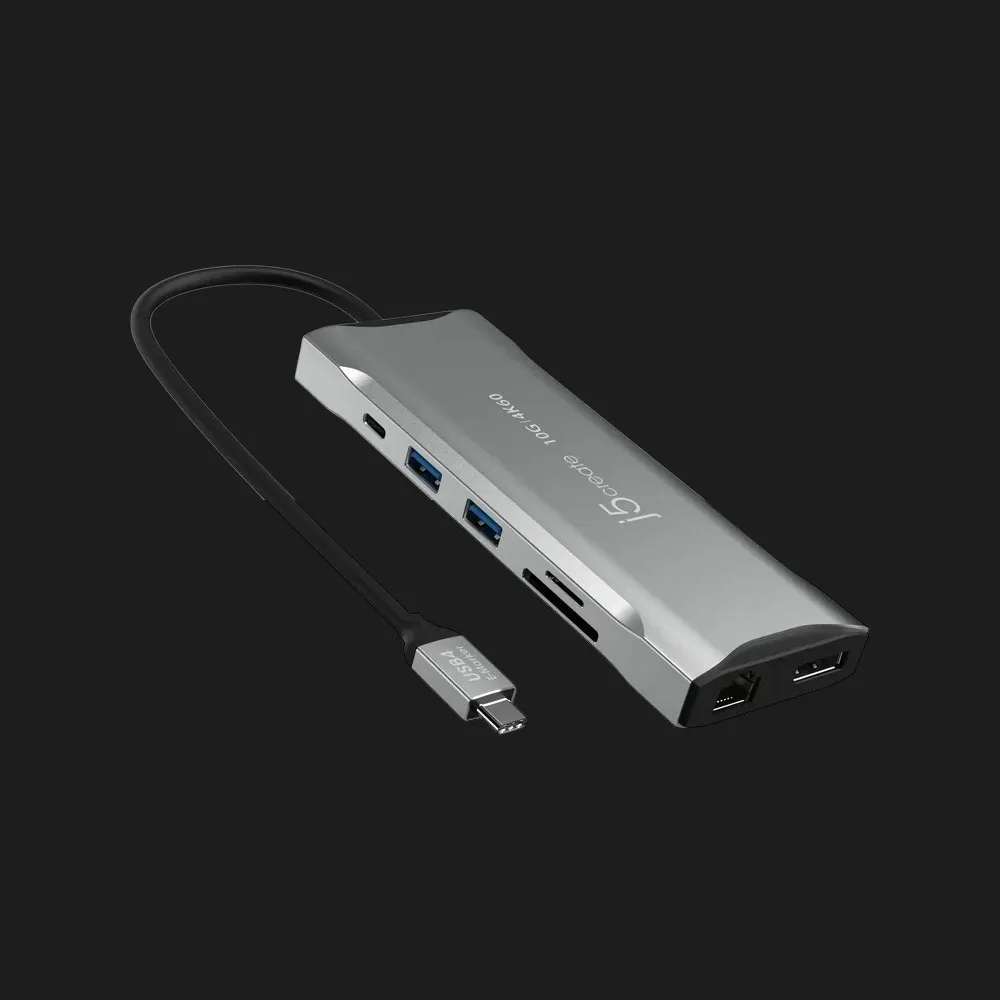 Адаптер J5create USB-C 9-in-1 (2xUSB 3.2+2xUSB-C PD+2xHDMI 4K+DP+SD/TF+RJ45)
