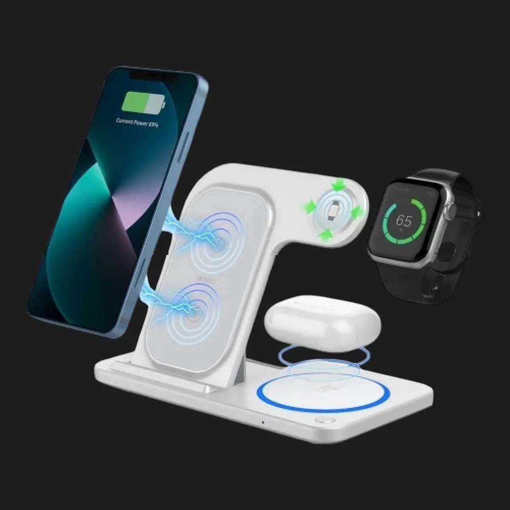 Беспроводная зарядка WiWU Wi-W020 Foldable 3 in 1 Wireless Charger