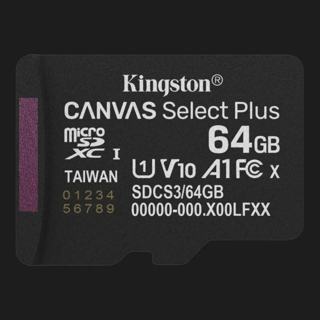 Карта памяти Kingston Canvas Select Plus Micro SDXC Gen3 (SDCS3/64GBSP)