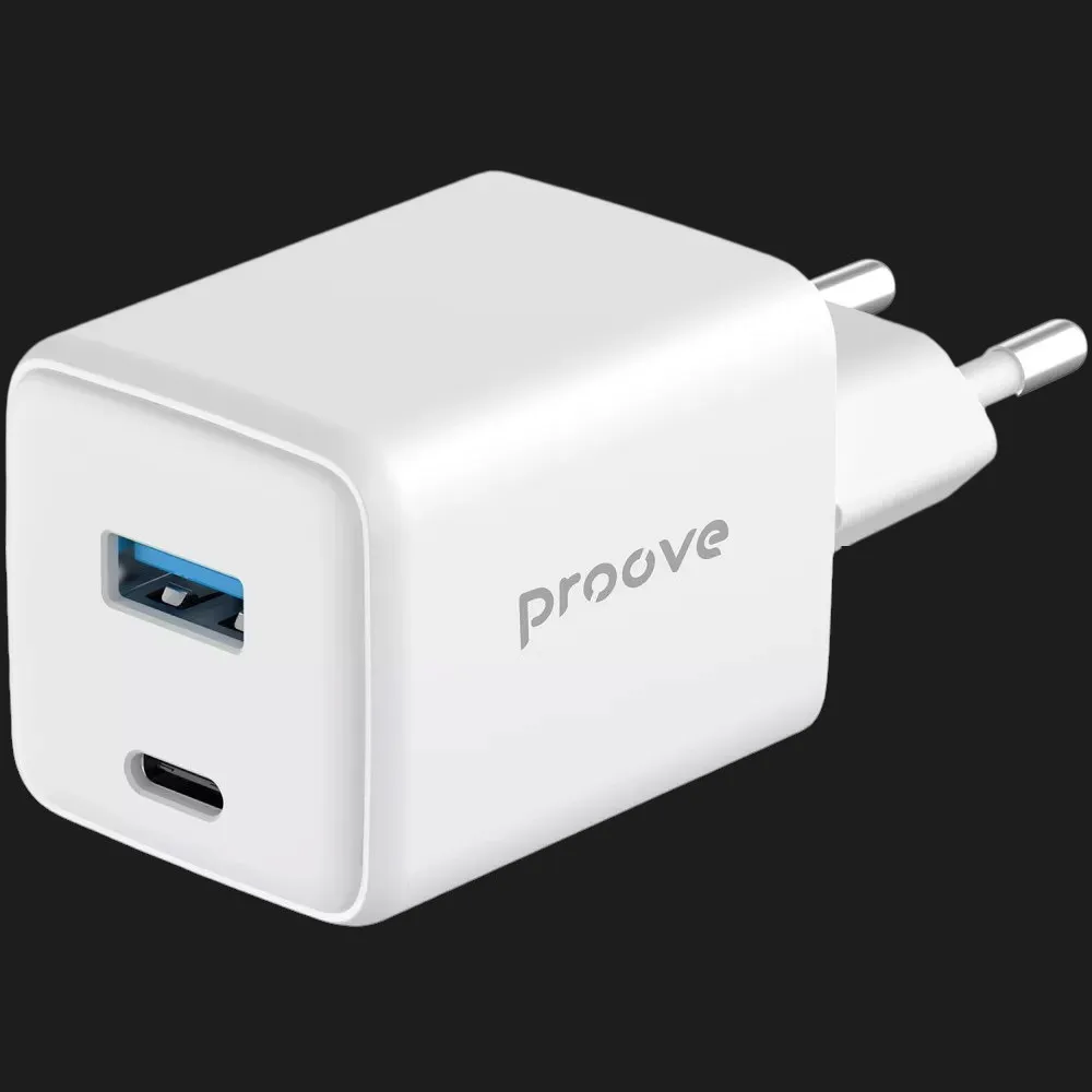 Блок питания Proove Pocket GaN 45W (Type-C + USB), White
