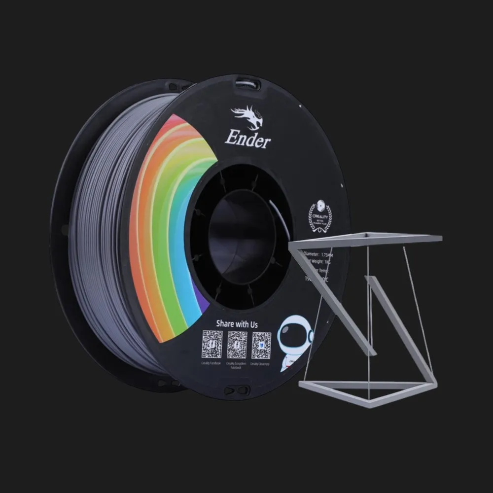 Пластик (Filament) CREALITY PLA Plus 1кг 1.75мм Серый
