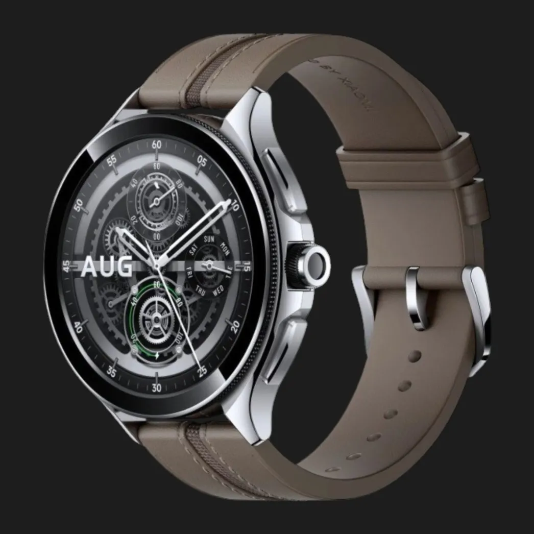 Xiaomi Watch 2 Pro Silver with Brown Leather Strap