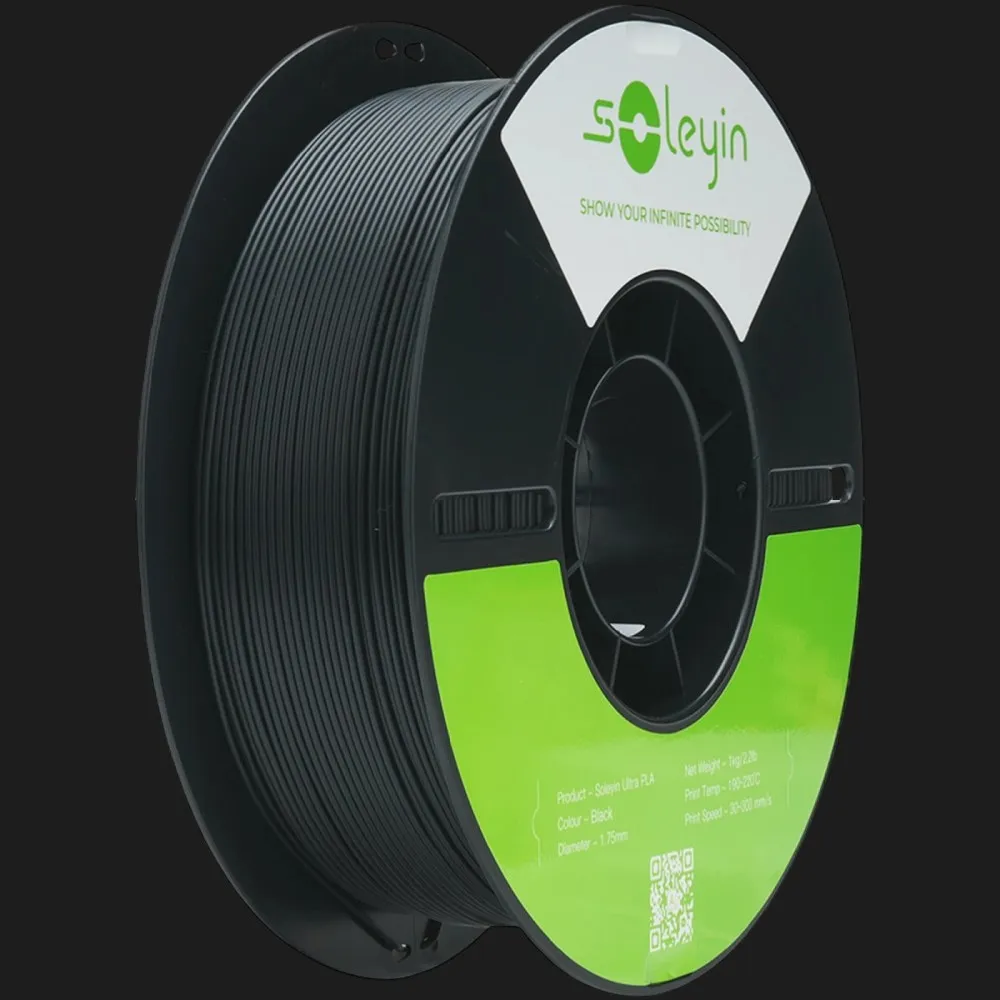 Пластик (Filament) Soleyin ULTRA PLA 1кг 1.75мм Черный