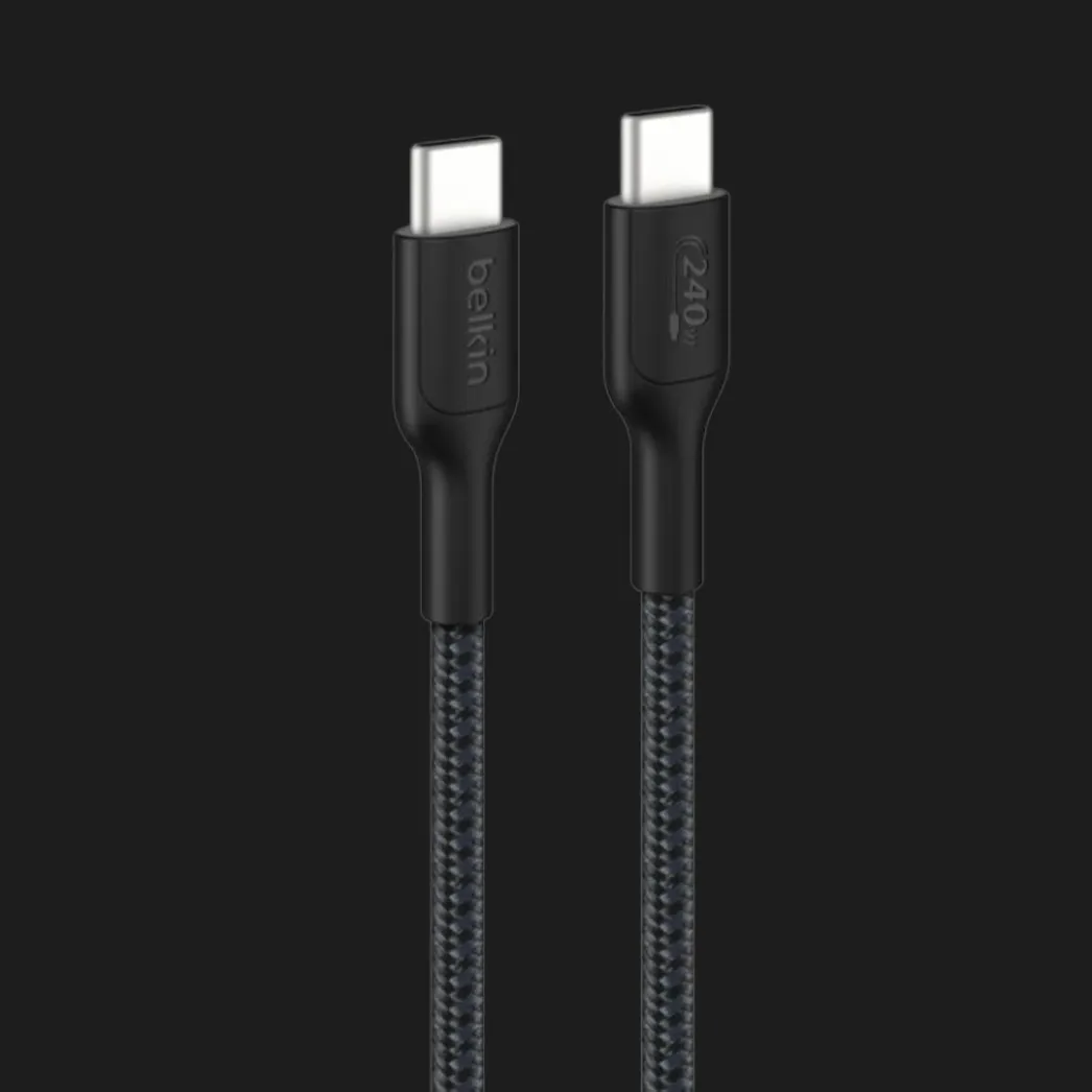 Кабель Belkin Braided USB-C 240W 2m, NEW, Black