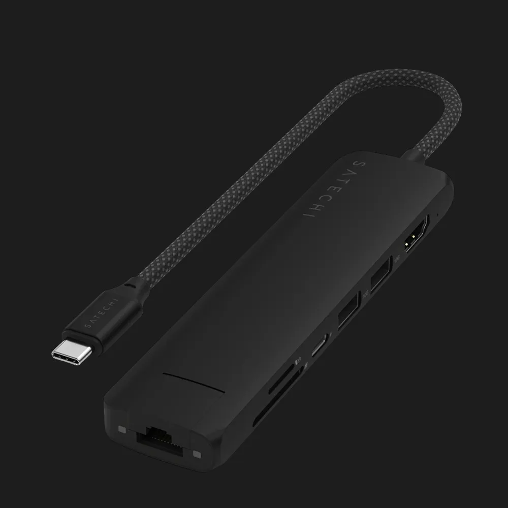 Переходник Satechi 7-in-1 USB-C Slim Multiport Adapter 4K with Ethernet, Black