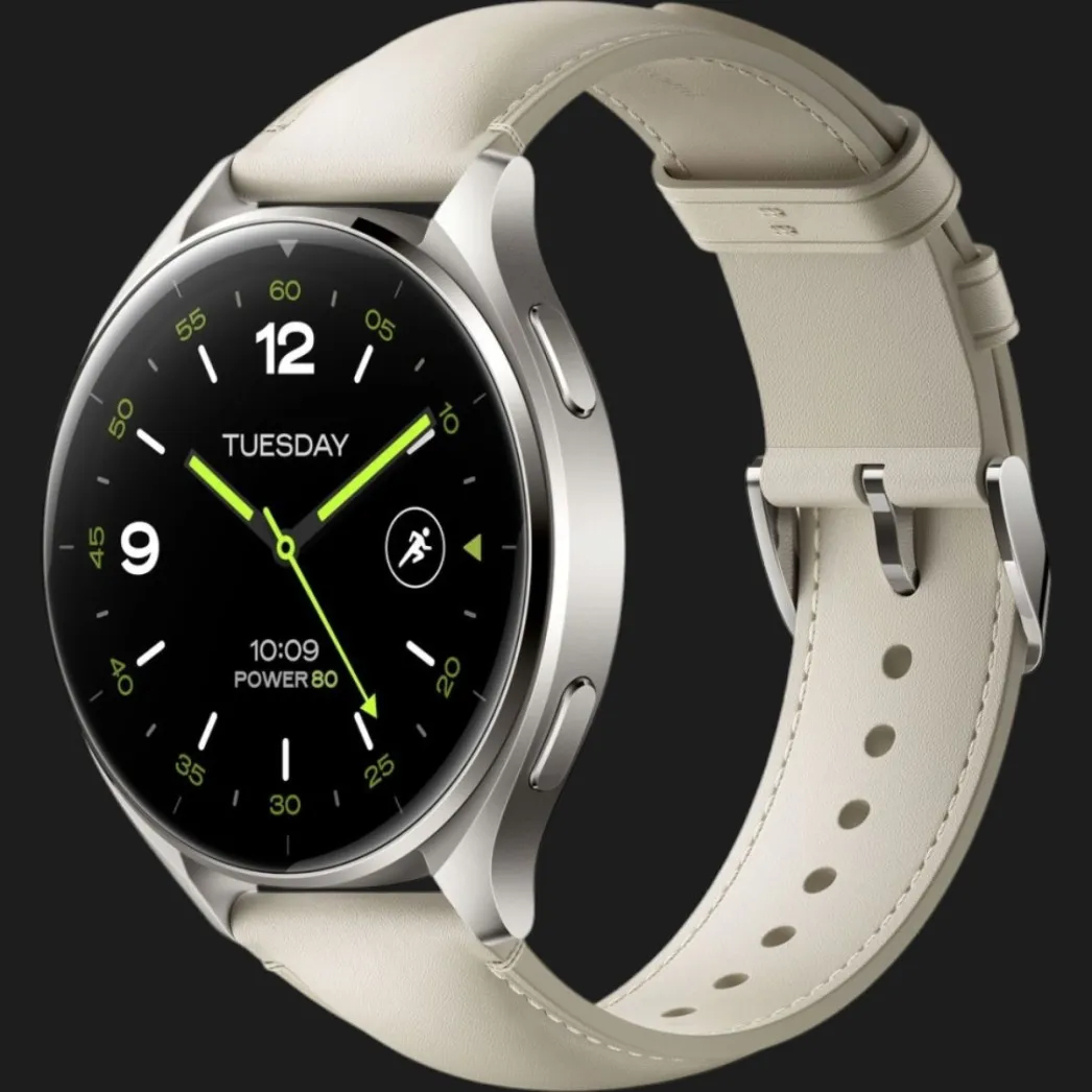 Xiaomi Watch 2 Titan Gray Case White Leather Strap