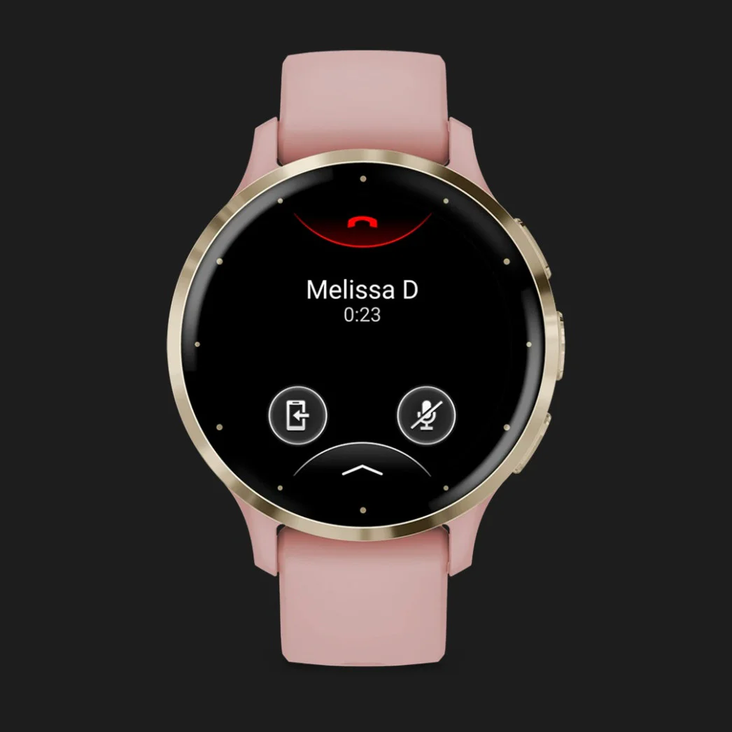 Garmin Venu 3S Soft Gold Stainless Steel Bezel with Dust Rose Case and Silicone Band