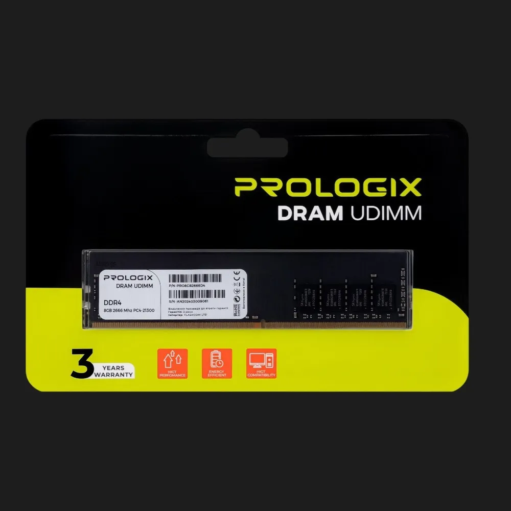Оперативная память Prologix DDR4 1x8GB 2666MHz (PRO8GB2666D4)