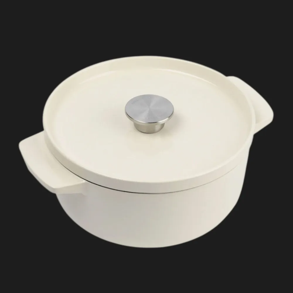 Кастрюля чугунная с крышкой KitchenAid, 22 см, 3,3 л, Beige