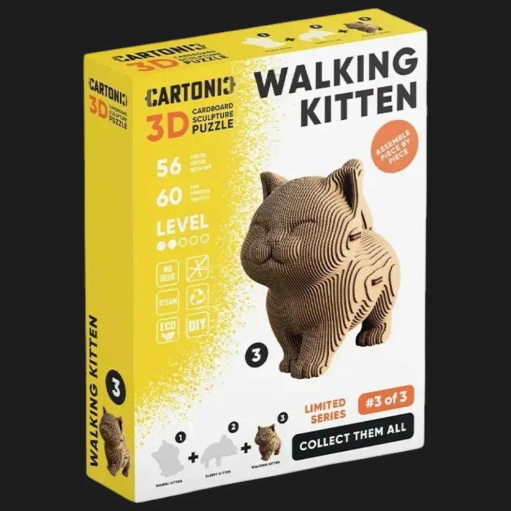 Картонный 3D пазл-конструктор Cartonic Walking kitten (CARTMNWALK)