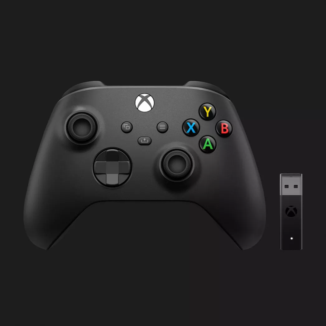 Геймпад Microsoft Xbox Series X/S Wireless Controller Carbon Black + Wireless Adapter