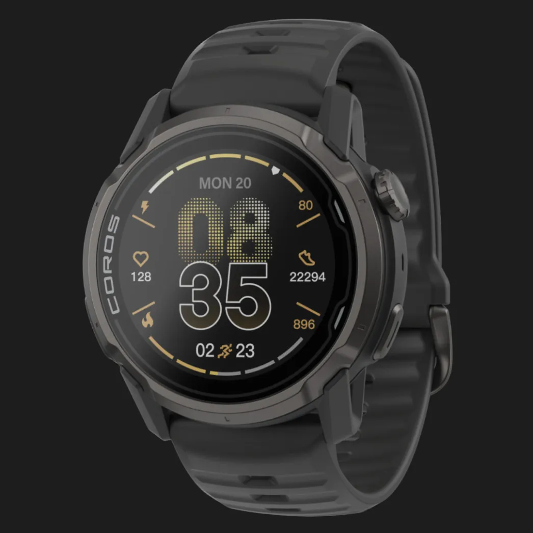 Coros Apex 4, Black with Black Silicone Band